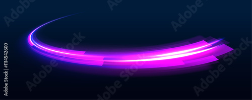 This vibrant design showcases a magical energy vortex, created by swirling neon lights. The tunnel of light leads through a colorful blue portal, enveloping viewers in a surreal world of fluid motion.