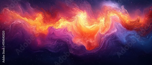 Abstract cosmic swirl with vibrant colors.