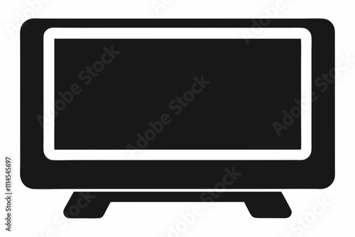 Smart TV silhouette black vector illustration and white background