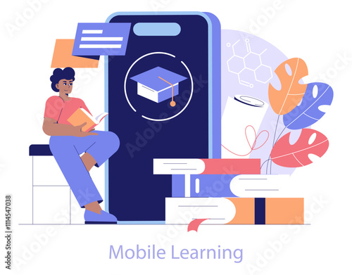 Edtech. Flat Vector Illustration