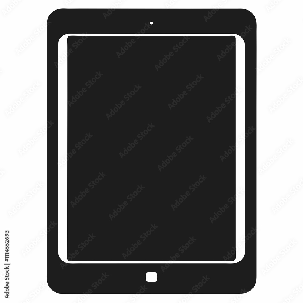 Tablet silhouette vector illustration and white background Tablet silhouette vector illustration and white background