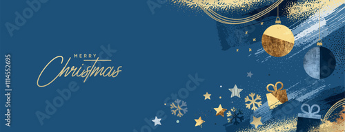 Christmas and New Year Business Greeting Card. Vector illustration for background, greeting card, party invitation card, website banner, social media banner, business and marketing material.