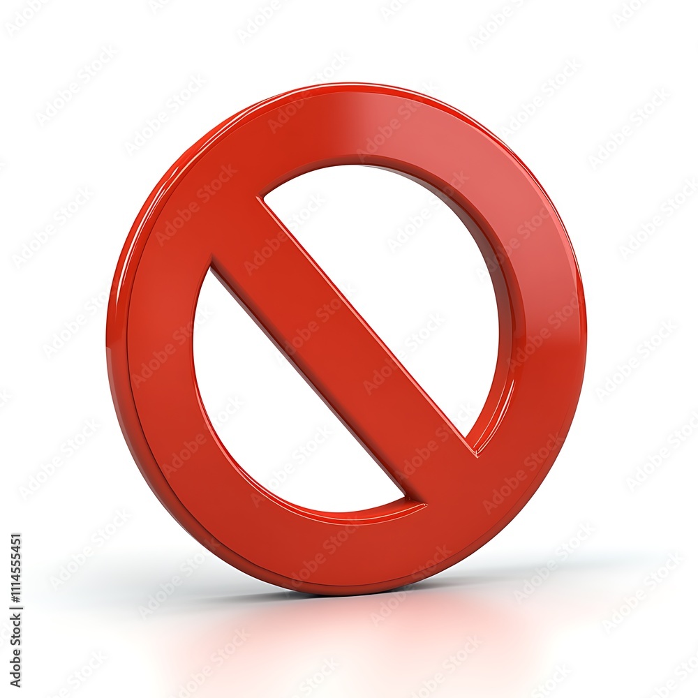 A red circle with a white line through it A red circle with a white line through it