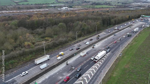 Traffic congestion and road construction impacting travel in the UK countryside