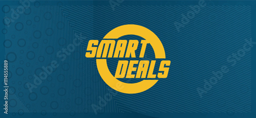 Vibrant vector design with "SMART DEALS" in bold, retro font. Dynamic background creates eye-catching, attention-grabbing look for sales, promotions, discount designs. Versatile for retail, e-commerce