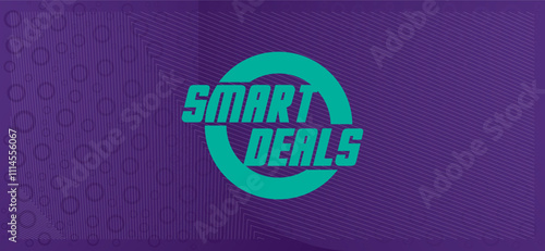 Vibrant vector design with "SMART DEALS" in bold, retro font. Dynamic background creates eye-catching, attention-grabbing look for sales, promotions, discount designs. Versatile for retail, e-commerce