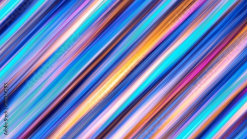 A vibrant abstract composition with colorful diagonal light streaks in captivating blue and orange tones