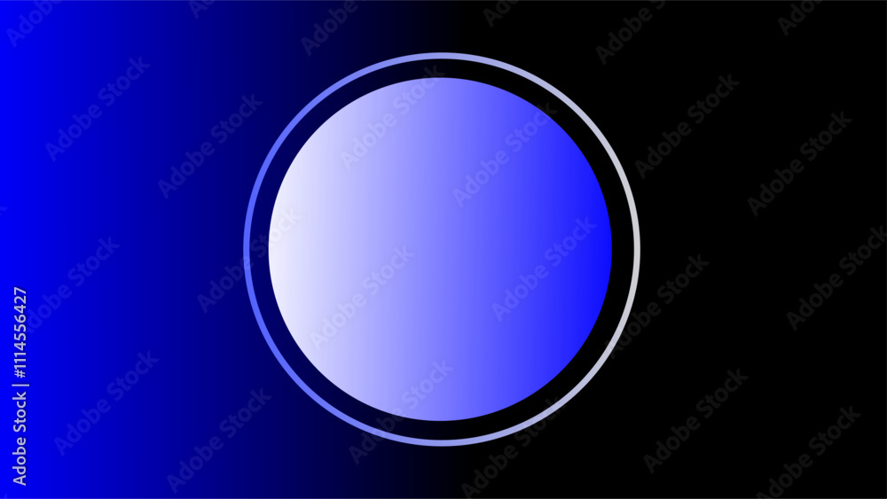 Bue white gradient circle with white outline over blue black gradient background Bue white gradient circle with white outline over blue black gradient background