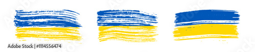Set of Ukrainian national flags