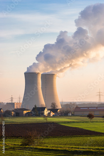 Kernkraftwerk Grafenrheinfeld im Betrieb 2008, Bayern, Deutschland