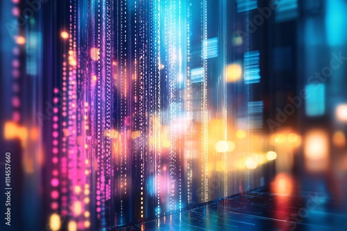 Wallpaper Mural Abstract background with glowing lines creating a matrix effect with a blurry background Torontodigital.ca