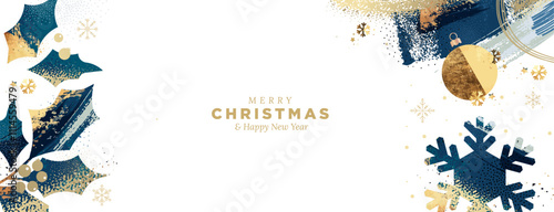 Christmas and New Year Business Greeting Card. Vector illustration for background, greeting card, party invitation card, website banner, social media banner, business and marketing material.