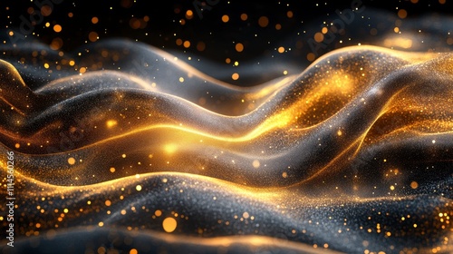 Wallpaper Mural Stunning Golden Abstract Texture Design.  A mesmerizing display of golden particles and waves, perfect for backgrounds and digital art projects. Torontodigital.ca