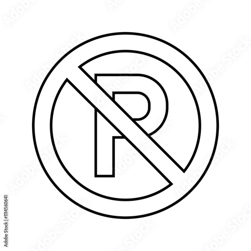 Free Download no parking line icon vector. no parking sign. isolated contour symbol black illustration - GFXLoad
