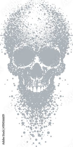 Dust barely forming a skull vector illustration