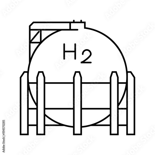 hydrogen tanks energy line icon vector. hydrogen tanks energy sign. isolated contour symbol black illustration