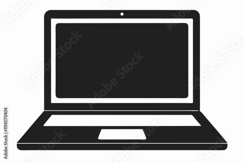 Black Laptop Silhouette Vector Design