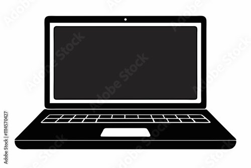 Black Laptop Silhouette Vector Design