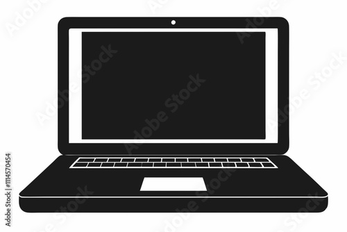 Black Laptop Silhouette Vector Design