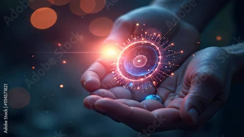 Multicolored abstract 3d background. Technology futuristic background. Trendy colors.