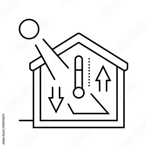 thermal mass energy line icon vector. thermal mass energy sign. isolated contour symbol black illustration