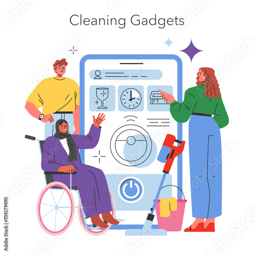 House Cleaning. Flat Vector Illustration