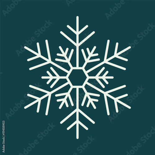 Snowflake vector isolated. Beautiful snowflake with editable stroke. White snow icon.