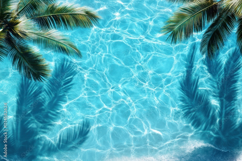 Turquoise Water Serenity Palm Fronds Shadows Summer Turquoise Water Serenity Palm Fronds Shadows Summer