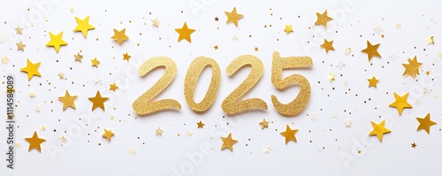Minimalistic horizontal banner with handwritten gold 