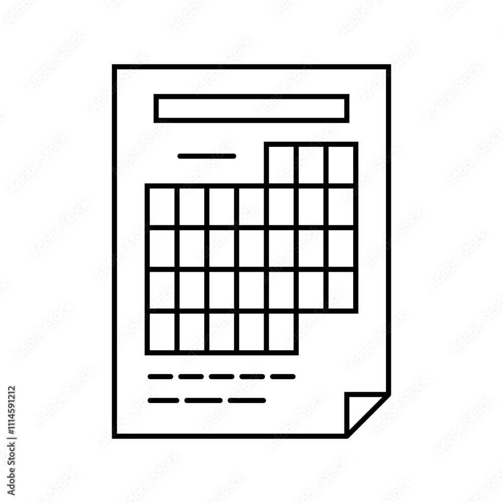 calendar grid list line icon vector. calendar grid list sign. isolated contour symbol black illustration calendar grid list line icon vector. calendar grid list sign. isolated contour symbol black illustration
