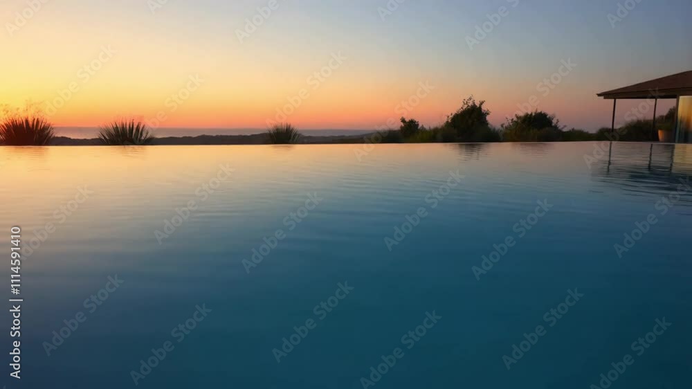 beautiful swimming pool with morning background.Seamless 4k time lapse virtual video animation background beautiful swimming pool with morning background.Seamless 4k time lapse virtual video animation background