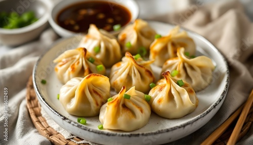 Delicious Dumplings with Savory Dipping Sauce