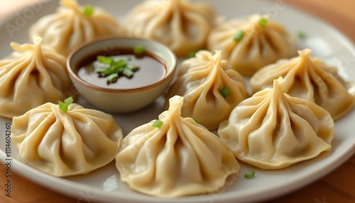 Delicious Dumplings with Savory Dipping Sauce