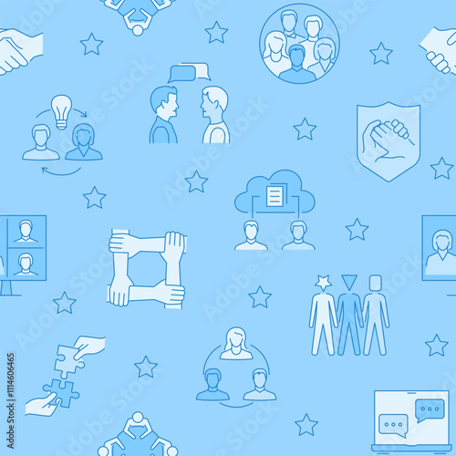 Communication and social relations seamless pattern