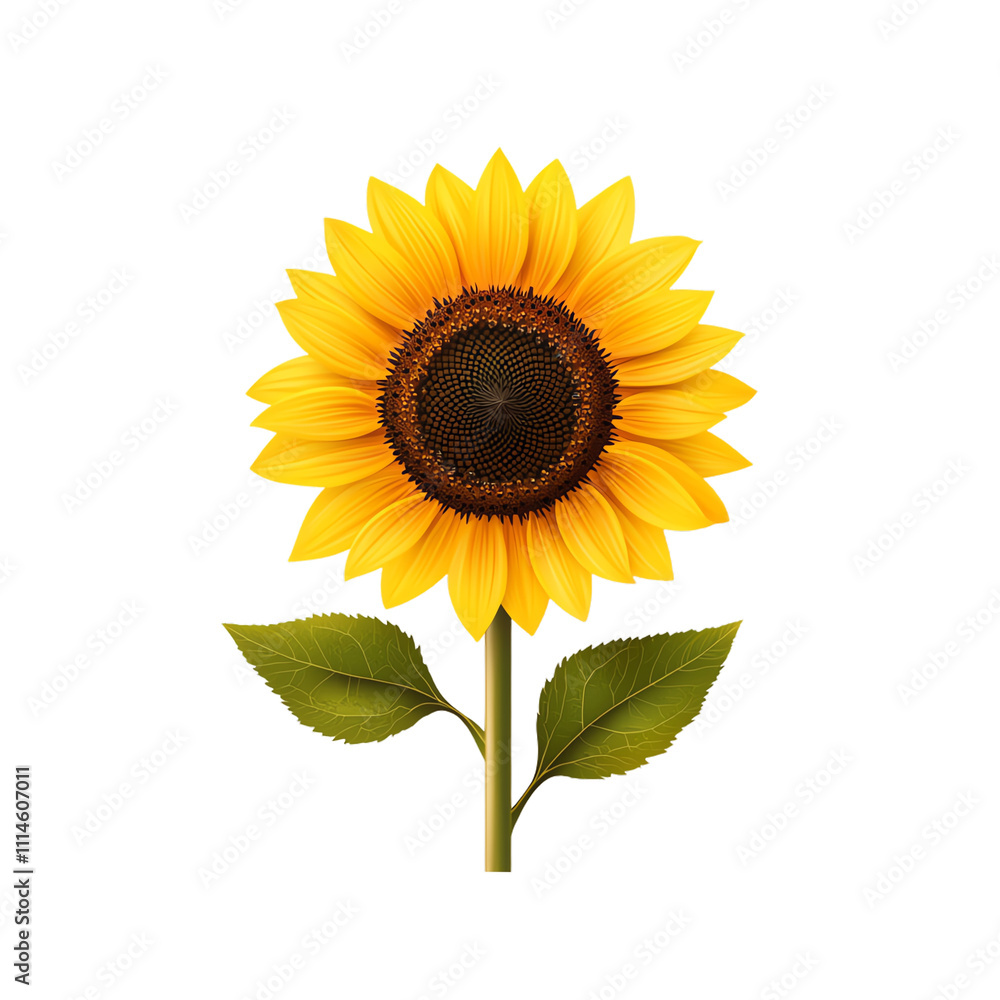 Obraz premium Bright sunflower with vibrant yellow petals. transparent background