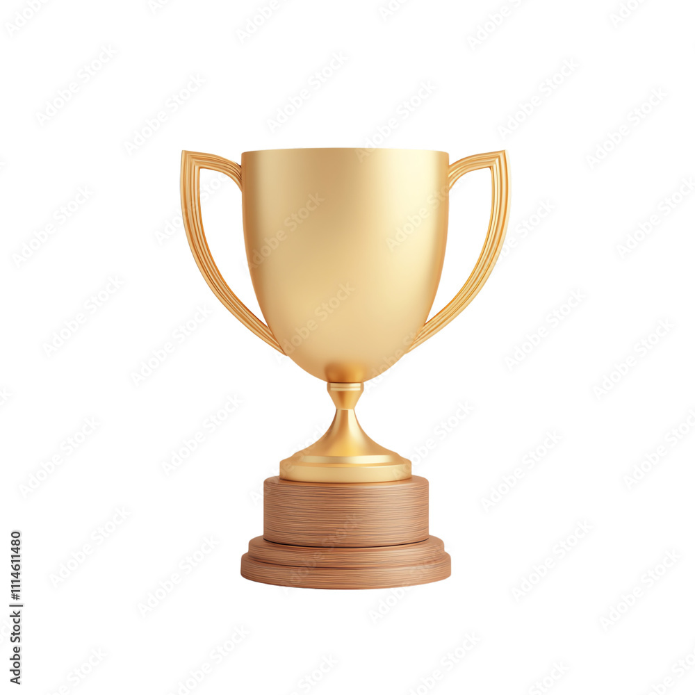Golden trophy symbolizing achievement and success. transparent background Golden trophy symbolizing achievement and success. transparent background