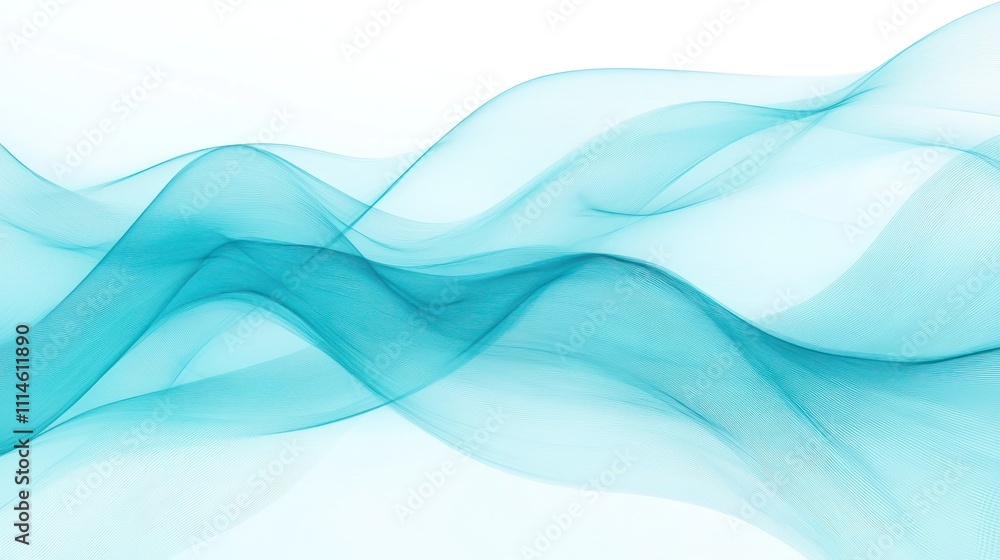 Fototapeta premium Abstract Teal Wave Pattern Design Background