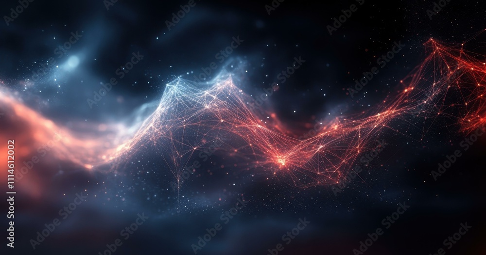A Sense of depth Intricate web-like pattern floating in space highlighting connectivity through nodes and lines A Sense of depth Intricate web-like pattern floating in space highlighting connectivity through nodes and lines
