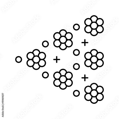 chain reaction nuclear energy line icon vector. chain reaction nuclear energy sign. isolated contour symbol black illustration