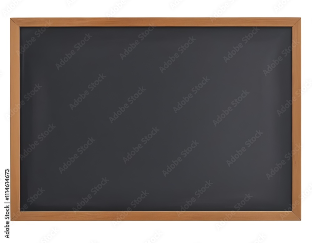 A blank chalkboard with a wooden frame