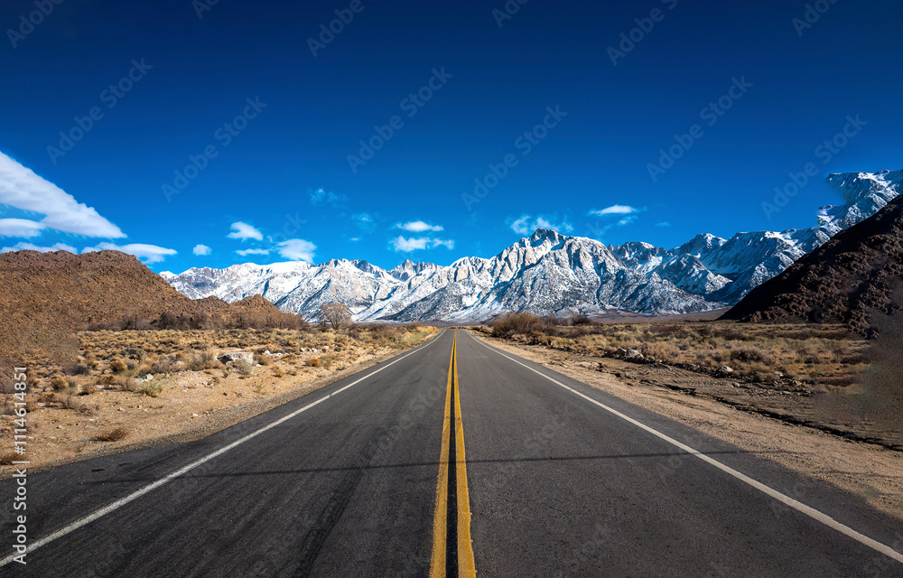 Naklejka premium road to the mountains