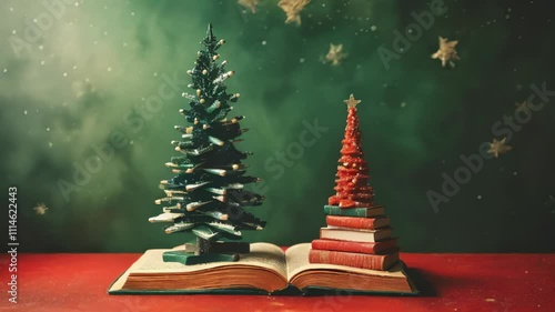 Wallpaper Mural Christmas Trees in Snowy Night Torontodigital.ca