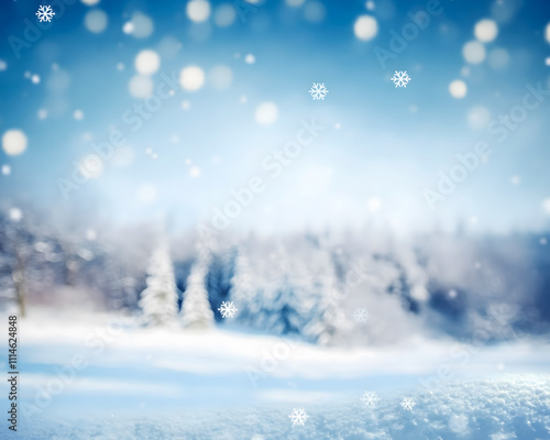 Wallpaper Mural snow covered trees landscape background blurred  Torontodigital.ca