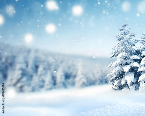 Wallpaper Mural snow covered trees landscape background blurred  Torontodigital.ca