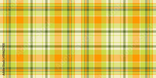 Lined check textile pattern, teenage tartan background seamless. Diwali texture vector fabric plaid in lime and light colors.