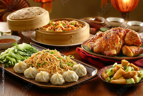 Delicious Chinese Dinner Feast photo