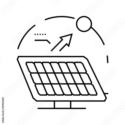 tracking system solar panel line icon vector. tracking system solar panel sign. isolated contour symbol black illustration