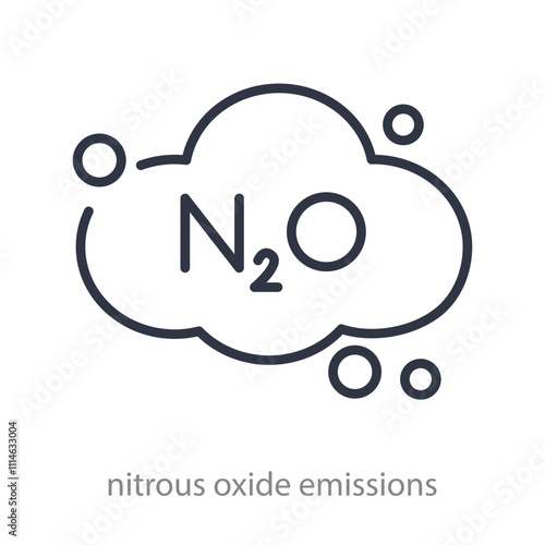 Nitrous oxide icon. Gas cloud. Greenhouse gas. Vector