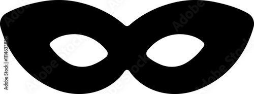 Different Mask silhouette isolated on transparent background Masquerade vector for apps or web party superhero carnival villain or burglar icon in flat. costume eye mask hidden person face