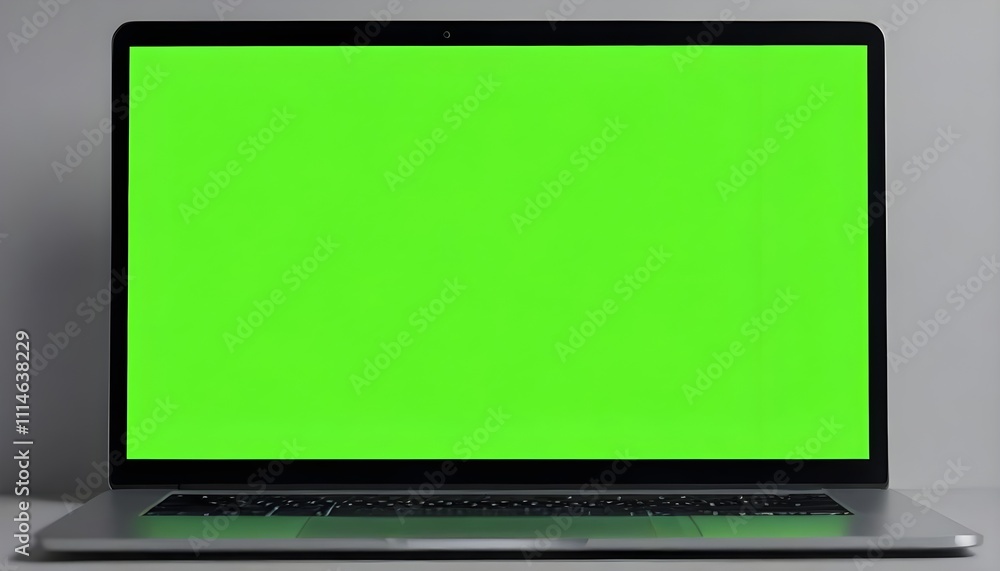 A green screen on a laptop screen A green screen on a laptop screen